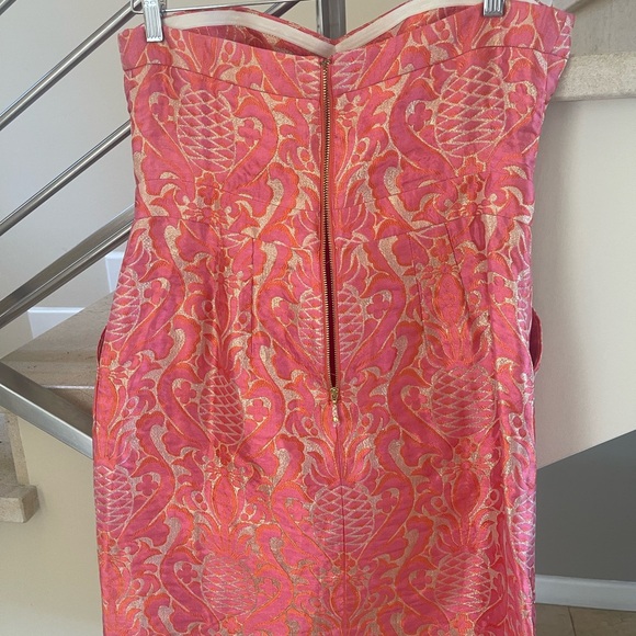 Vintage Kate Spade Elegant Pink and Gold Strapless Dress - Picture 11 of 14